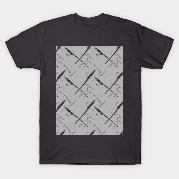 Dark lattice, mesh, crosses on a gray background, abstraction T-Shirt by grafinya